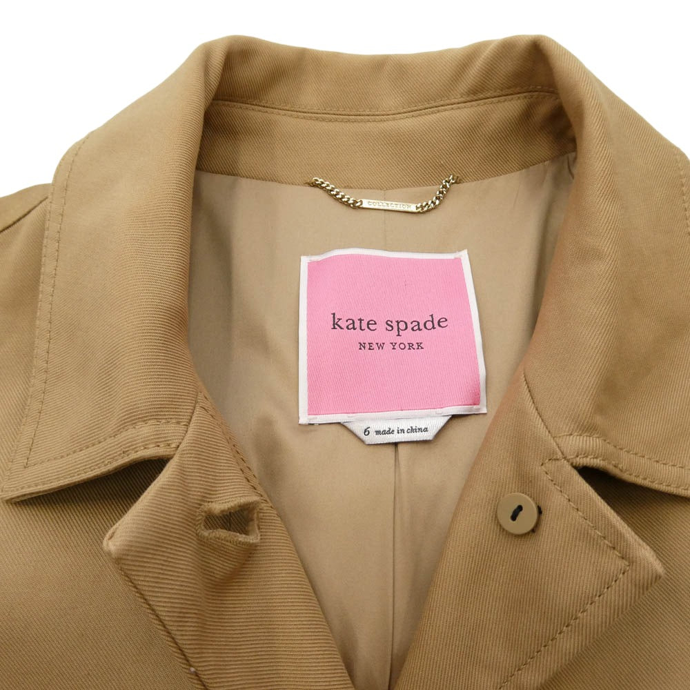 Kate Spade ケイトスペード NJMUB117 コレクションライン 素材切替 ロングコート カーキ系 6【中古】