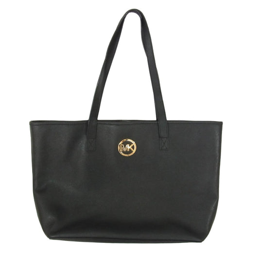 Michael Kors マイケルコース 35S3GTVT2T ロゴエンブレム レザー トートバッグ ブラック系【中古】