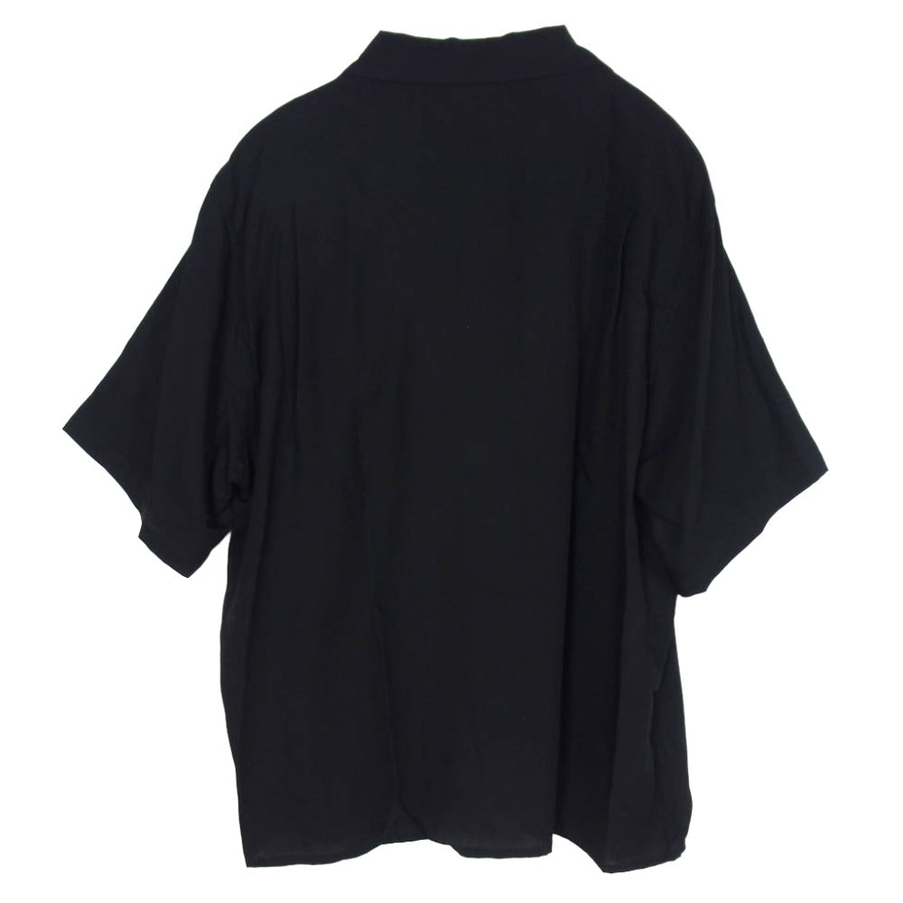 WACKO MARIA ワコマリア 24SS-WMS-OC05 50'S SHIRT S/S ロゴ刺繍 オープンカラー 半袖 シャツ ブラック系 M【極上美品】【中古】