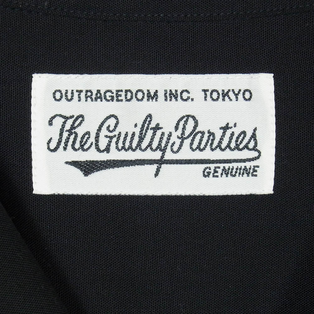WACKO MARIA ワコマリア 24SS-WMS-OC05 50'S SHIRT S/S ロゴ刺繍 オープンカラー 半袖 シャツ ブラック系 M【極上美品】【中古】