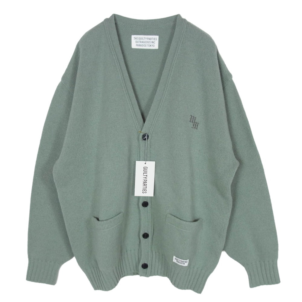 WACKO MARIA ワコマリア 22AW 22FW-WMK-KN04 Classic Knit Cardigan クラシック ウール ニット カーディガン グリーン系 MINT M【極上美品】【中古】