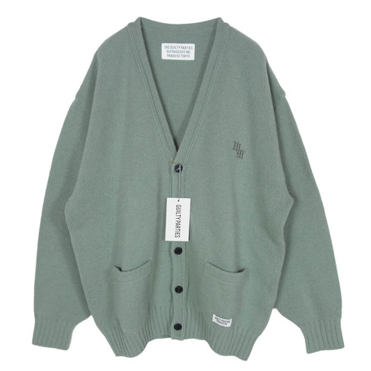 WACKO MARIA ワコマリア 22AW 22FW-WMK-KN04 Classic Knit Cardigan クラシック ウール ニット カーディガン グリーン系 MINT M【極上美品】【中古】