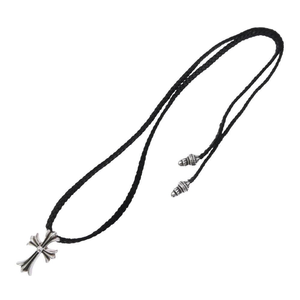 CHROME HEARTS クロムハーツ（原本無） CRS SML BC スモールCHクロス ボロチップ レザーブレード ネックレス ブラック系 シルバー系【中古】