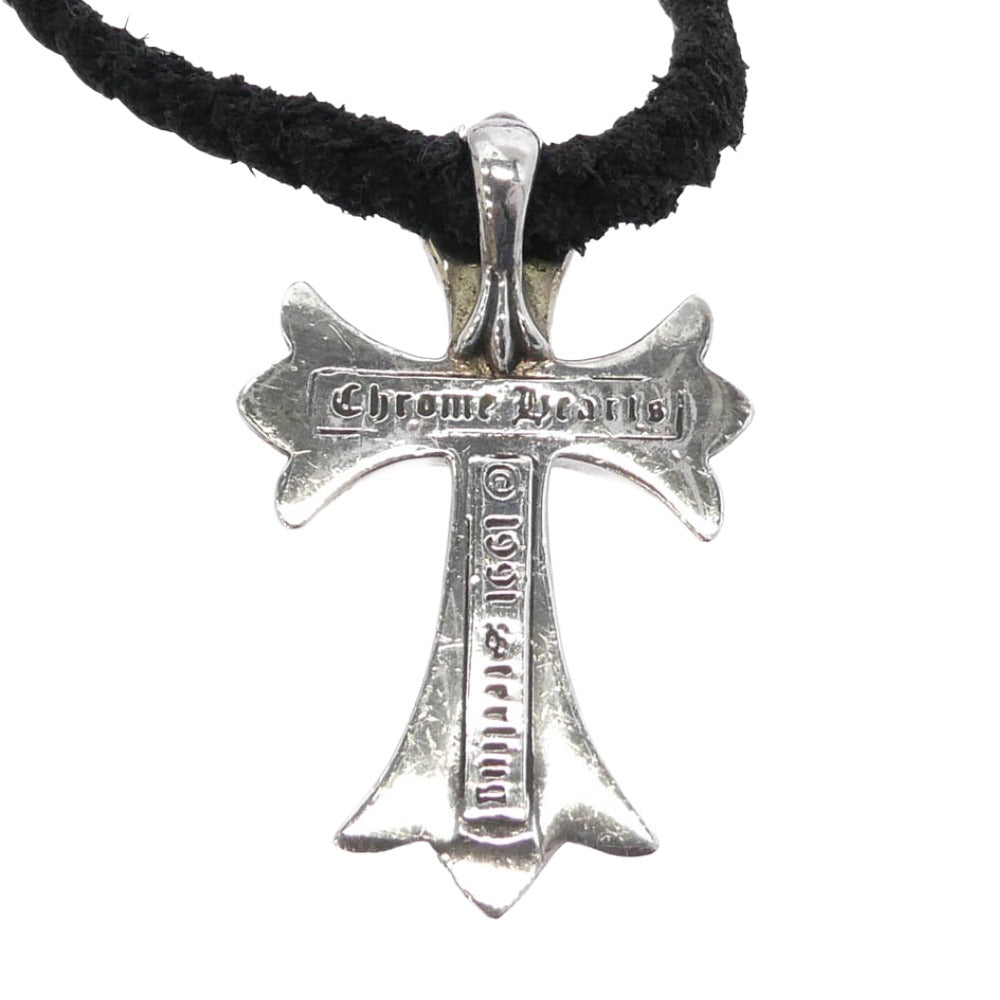 CHROME HEARTS クロムハーツ（原本無） CRS SML BC スモールCHクロス ボロチップ レザーブレード ネックレス ブラック系 シルバー系【中古】