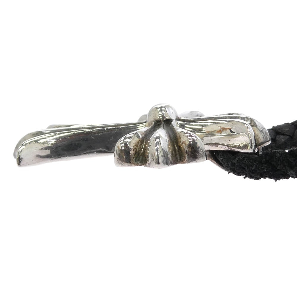 CHROME HEARTS クロムハーツ（原本無） CRS SML BC スモールCHクロス ボロチップ レザーブレード ネックレス ブラック系 シルバー系【中古】