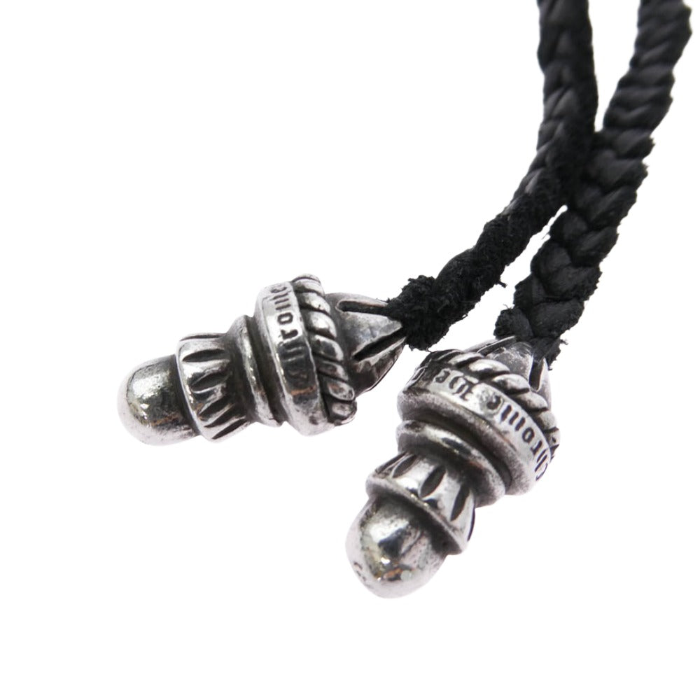 CHROME HEARTS クロムハーツ（原本無） CRS SML BC スモールCHクロス ボロチップ レザーブレード ネックレス ブラック系 シルバー系【中古】