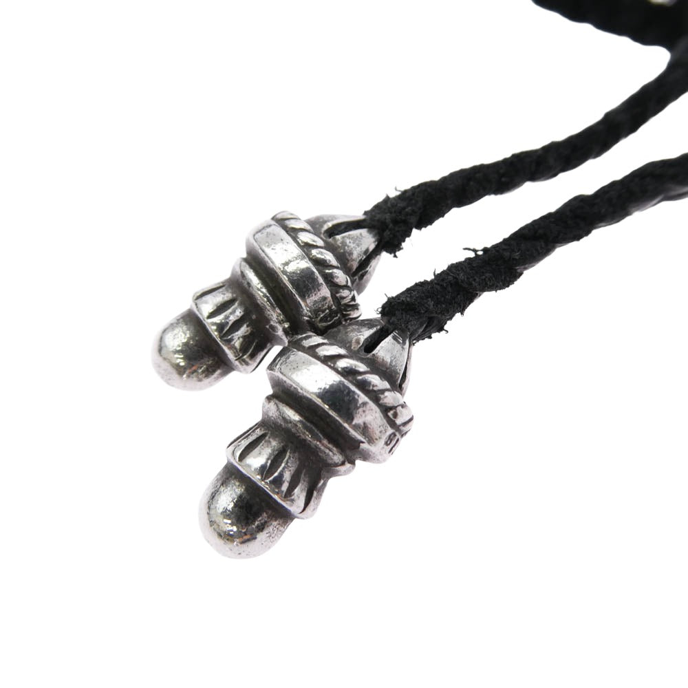 CHROME HEARTS クロムハーツ（原本無） CRS SML BC スモールCHクロス ボロチップ レザーブレード ネックレス ブラック系 シルバー系【中古】