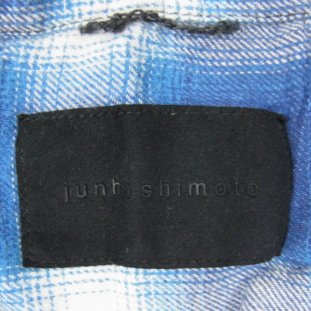 junhashimoto ジュンハシモト 1061810013 WRINKLE CHECK SHIRTS 皺加工 チェック 長袖 フック シャツ ブルー系 2【中古】