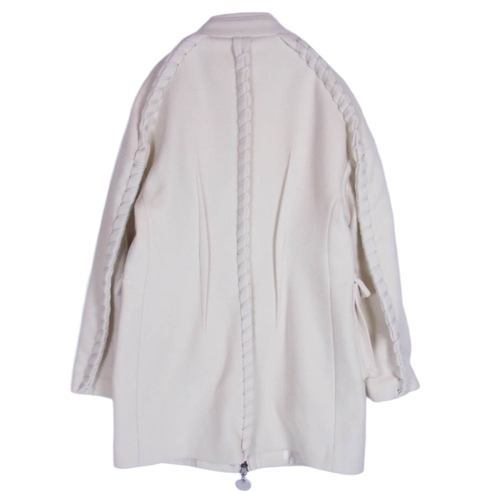 DIESEL ディーゼル A04155 W-LETHEA ウールコート アウター ジップ オフホワイト系 S【中古】