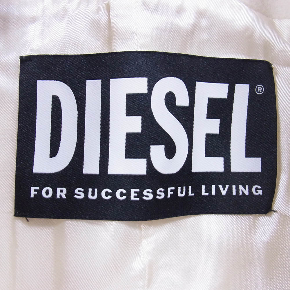 DIESEL ディーゼル A04155 W-LETHEA ウールコート アウター ジップ オフホワイト系 S【中古】