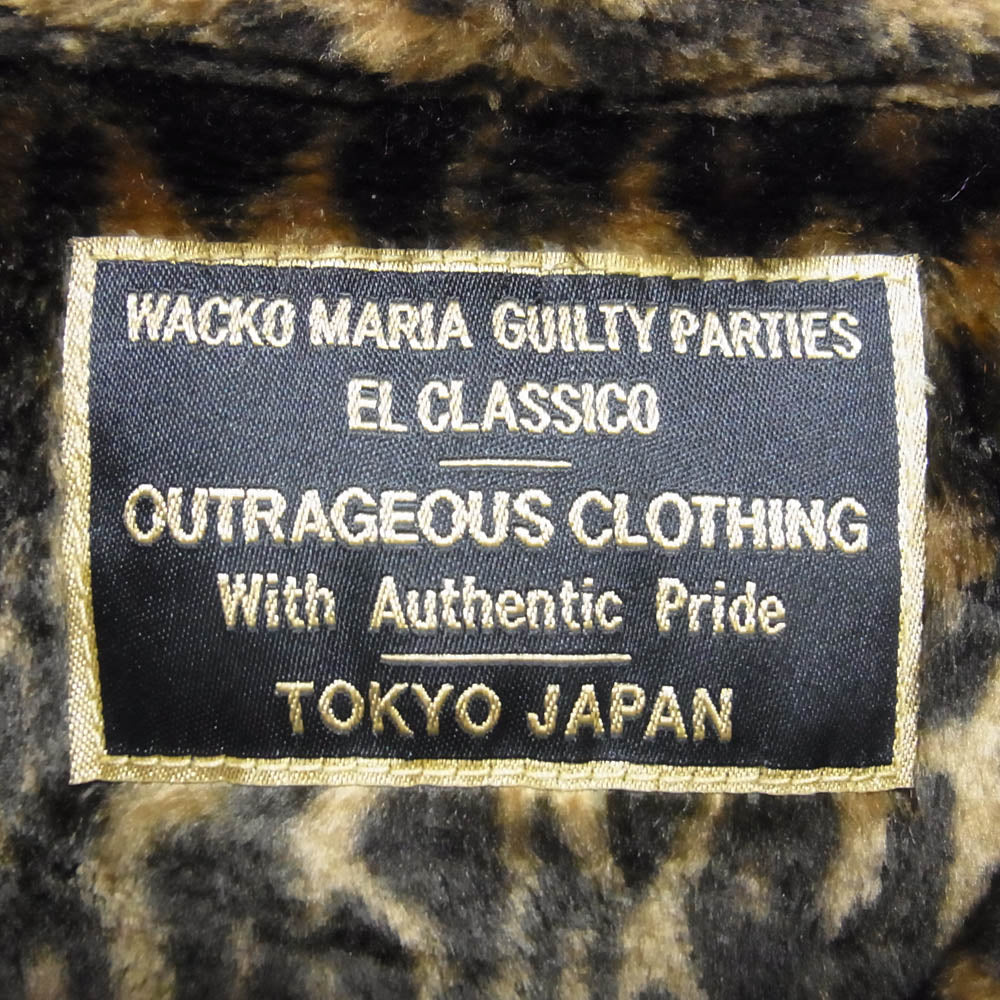 WACKO MARIA ワコマリア コーデュロイジャケット レオパード 裏ボア 刺繍 ブラック系 L【中古】