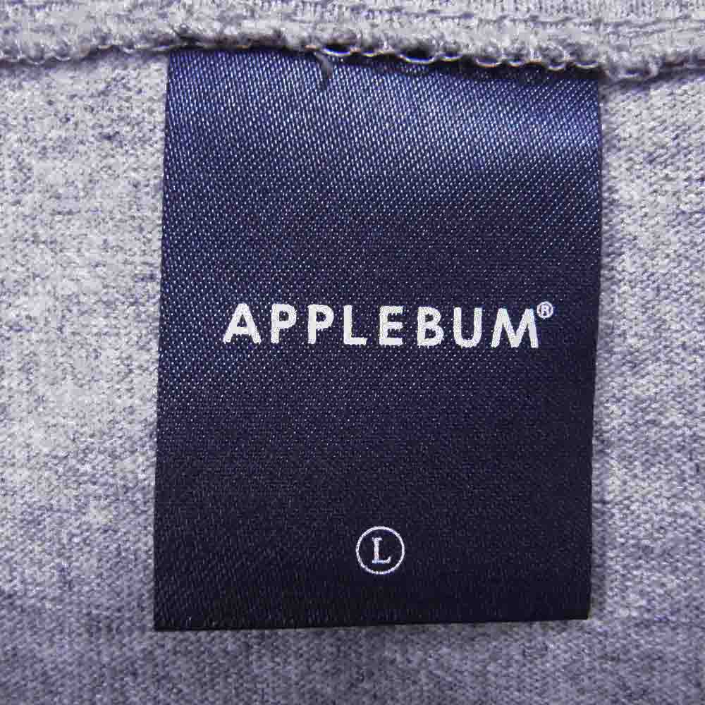 アップルバム フロントロゴ ベースボールシャツ 半袖シャツ グレー系 L【中古】