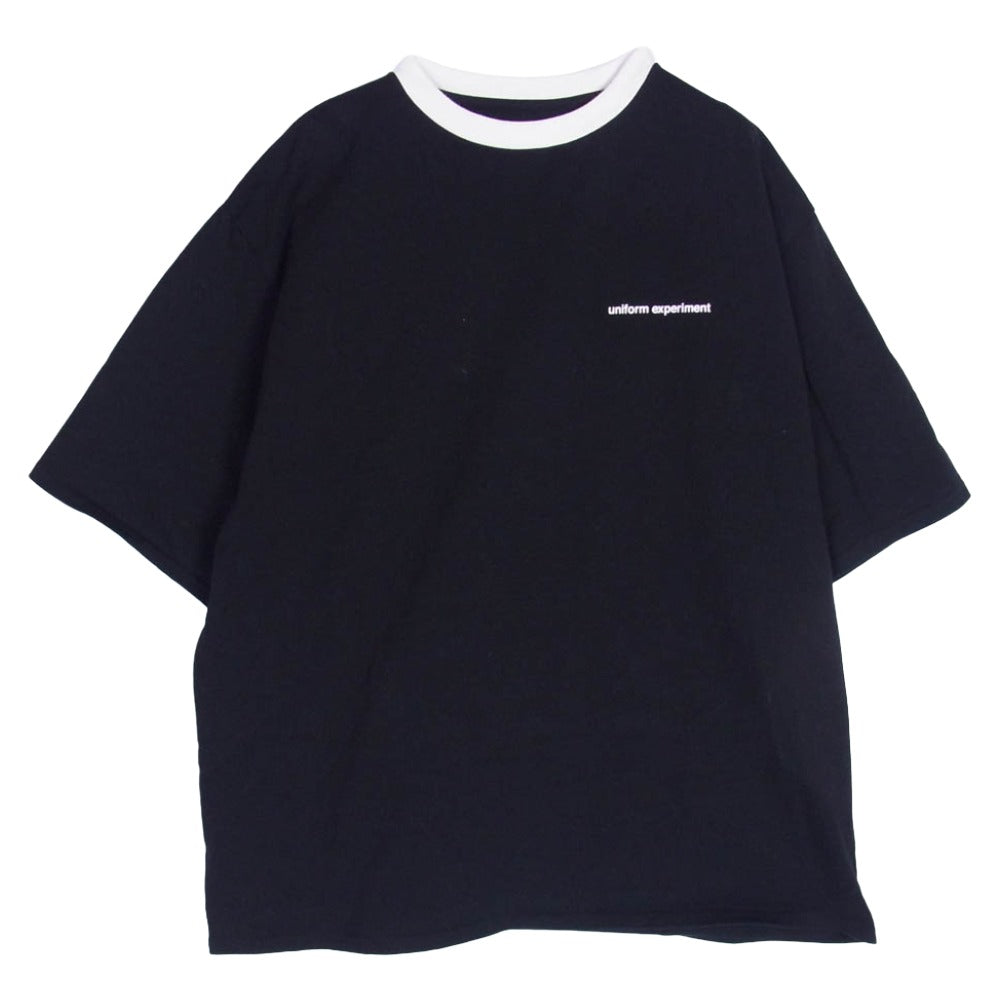 uniform experiment ユニフォームエクスペリメント 23SS UE-230047 SS BAGGY TRIM TEE ロゴプリント バギー トリム Tシャツ 半袖カットソー ブラック系 2【中古】