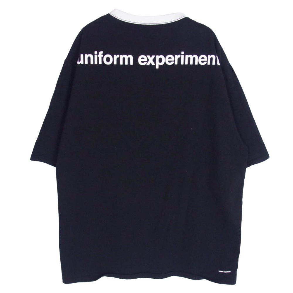 uniform experiment ユニフォームエクスペリメント 23SS UE-230047 SS BAGGY TRIM TEE ロゴプリント バギー トリム Tシャツ 半袖カットソー ブラック系 2【中古】