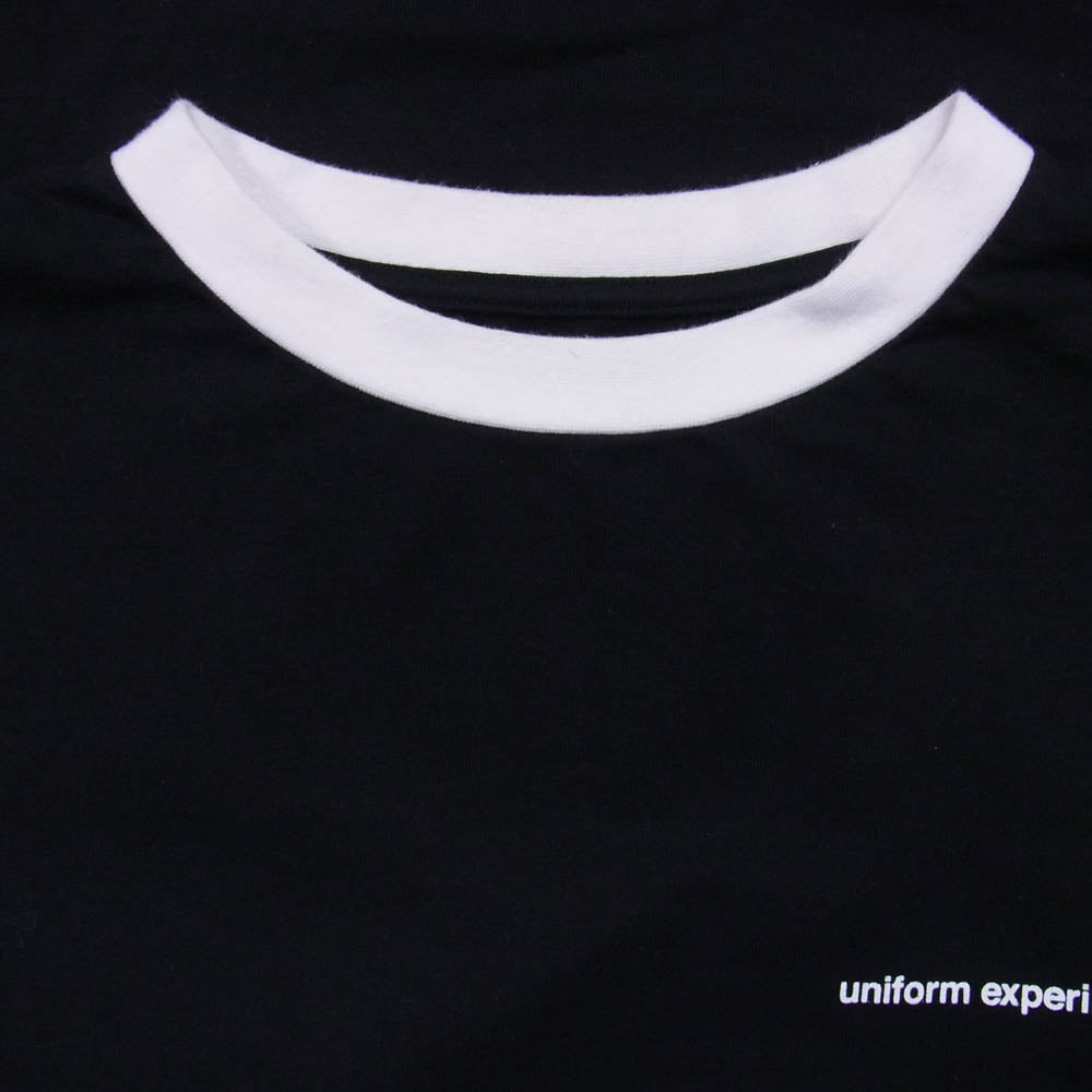 uniform experiment ユニフォームエクスペリメント 23SS UE-230047 SS BAGGY TRIM TEE ロゴプリント バギー トリム Tシャツ 半袖カットソー ブラック系 2【中古】