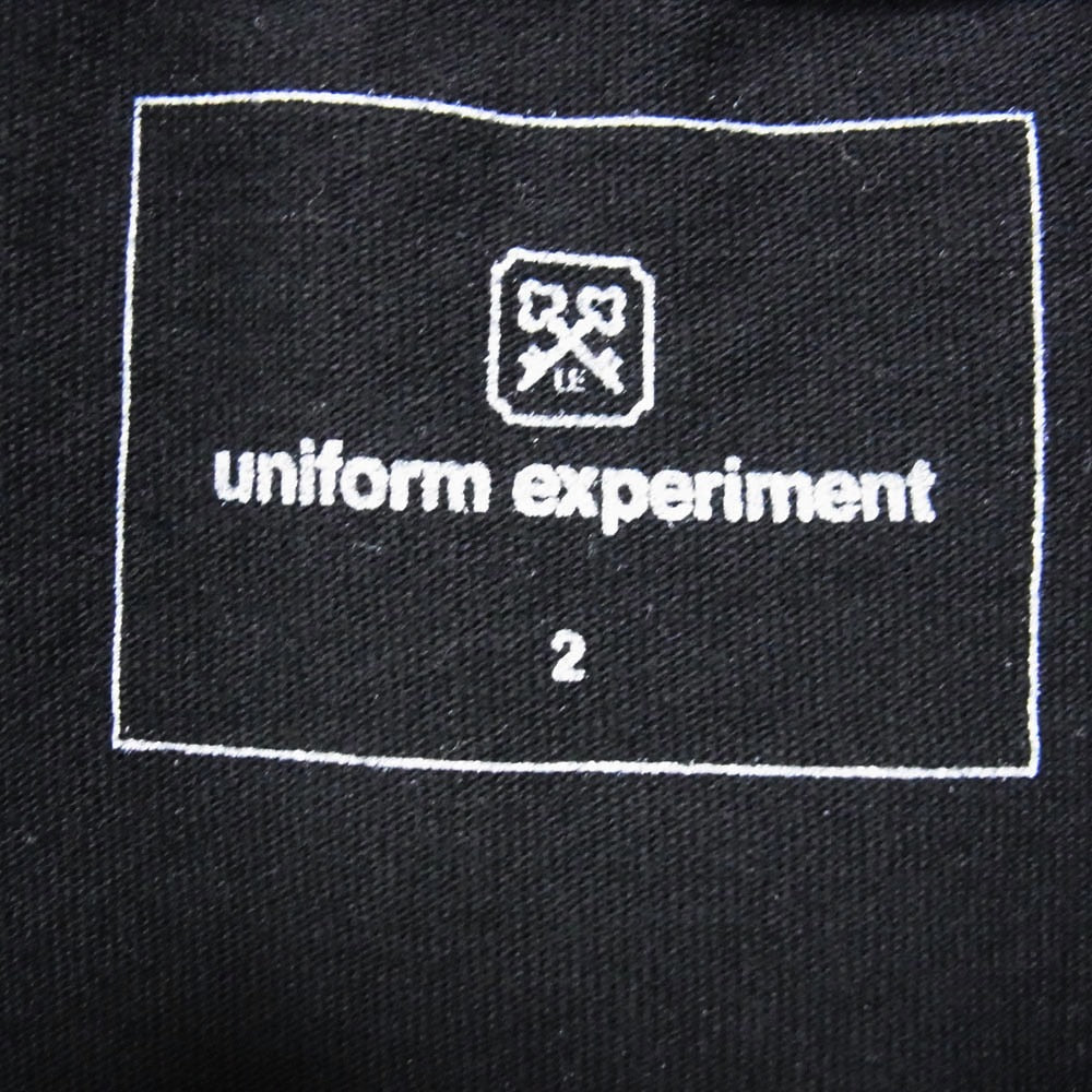 uniform experiment ユニフォームエクスペリメント 23SS UE-230047 SS BAGGY TRIM TEE ロゴプリント バギー トリム Tシャツ 半袖カットソー ブラック系 2【中古】
