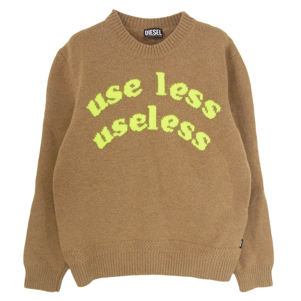 DIESEL ディーゼル 21AW 0BFAK K-FLINT useless クルーネック ニットセーター ブラウン系 L【中古】