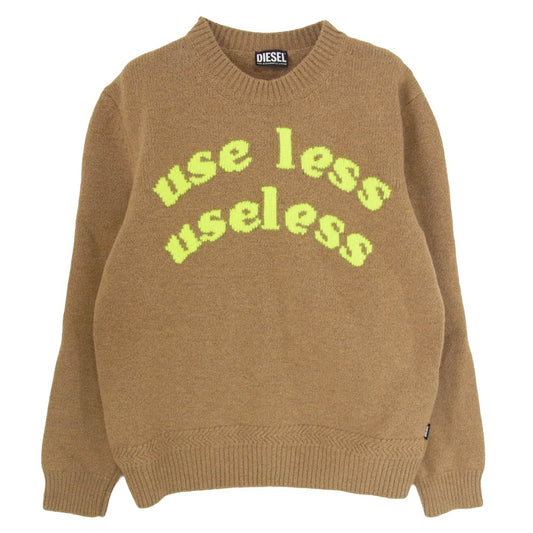DIESEL ディーゼル 21AW 0BFAK K-FLINT useless クルーネック ニットセーター ブラウン系 L【中古】