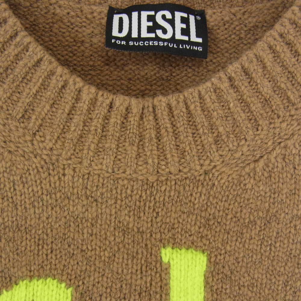 DIESEL ディーゼル 21AW 0BFAK K-FLINT useless クルーネック ニットセーター ブラウン系 L【中古】
