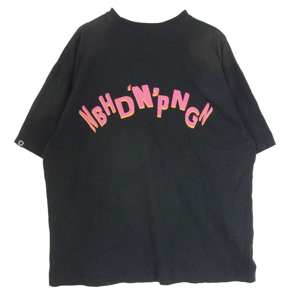 NEIGHBORHOOD ネイバーフッド 24AW 242PCPGN-ST01 × PHINGERIN フィンガリン TEE SS グラフィックプリント Tシャツ 半袖カットソー ブラック系 XL【中古】