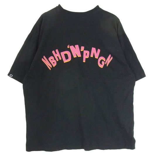 NEIGHBORHOOD ネイバーフッド 24AW 242PCPGN-ST01 × PHINGERIN フィンガリン TEE SS グラフィックプリント Tシャツ 半袖カットソー ブラック系 XL【中古】