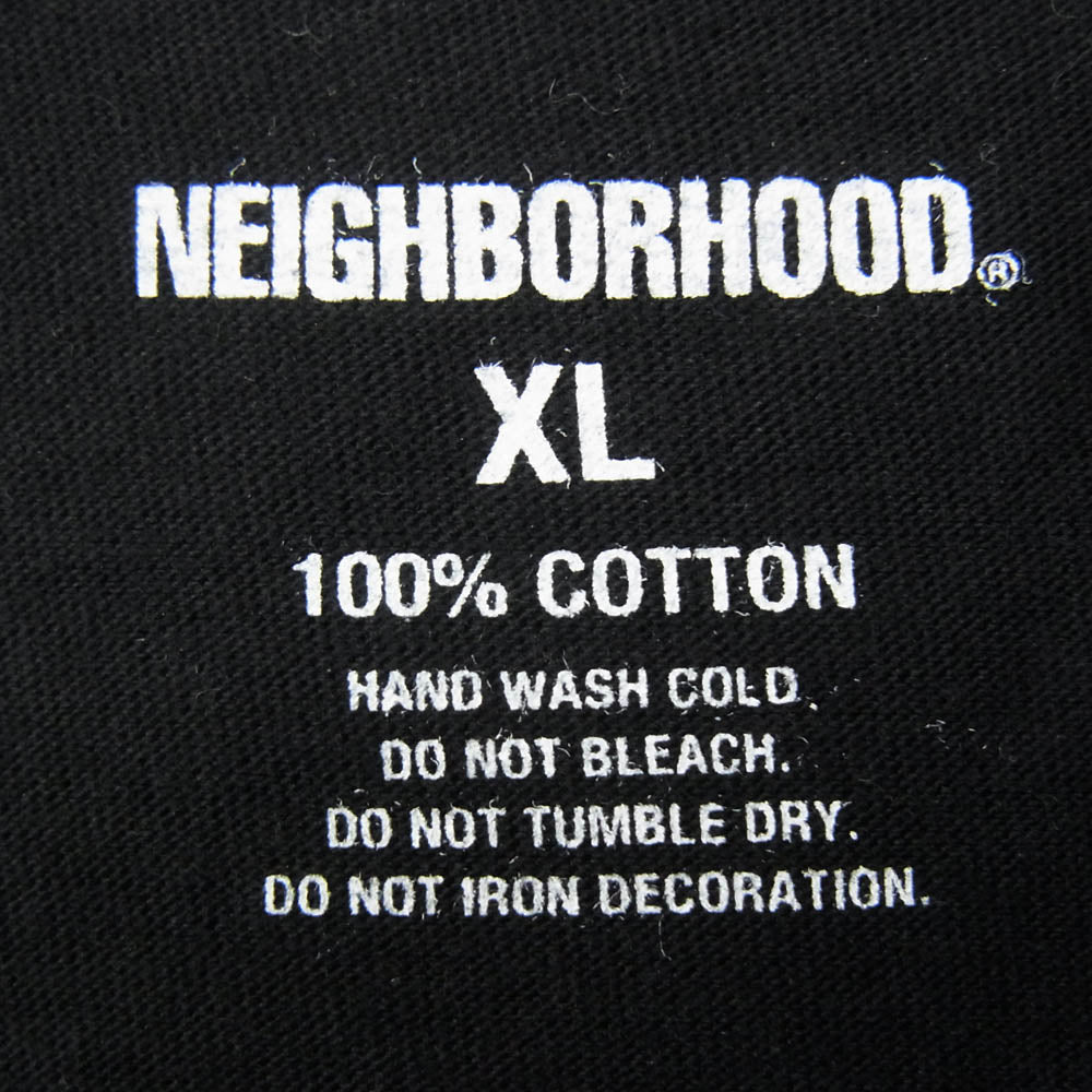 NEIGHBORHOOD ネイバーフッド 24AW 242PCPGN-ST01 × PHINGERIN フィンガリン TEE SS グラフィックプリント Tシャツ 半袖カットソー ブラック系 XL【中古】