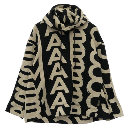 MARC JACOBS マークジェイコブス C632P26SP22 MONOGRAM OVERSIZED HOODIE モノグラム 総柄 オーバーサイズ プルオーバーパーカー ブラック系 ベージュ系 S【中古】
