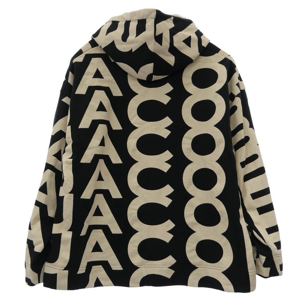 MARC JACOBS マークジェイコブス C632P26SP22 MONOGRAM OVERSIZED HOODIE モノグラム 総柄 オーバーサイズ プルオーバーパーカー ブラック系 ベージュ系 S【中古】