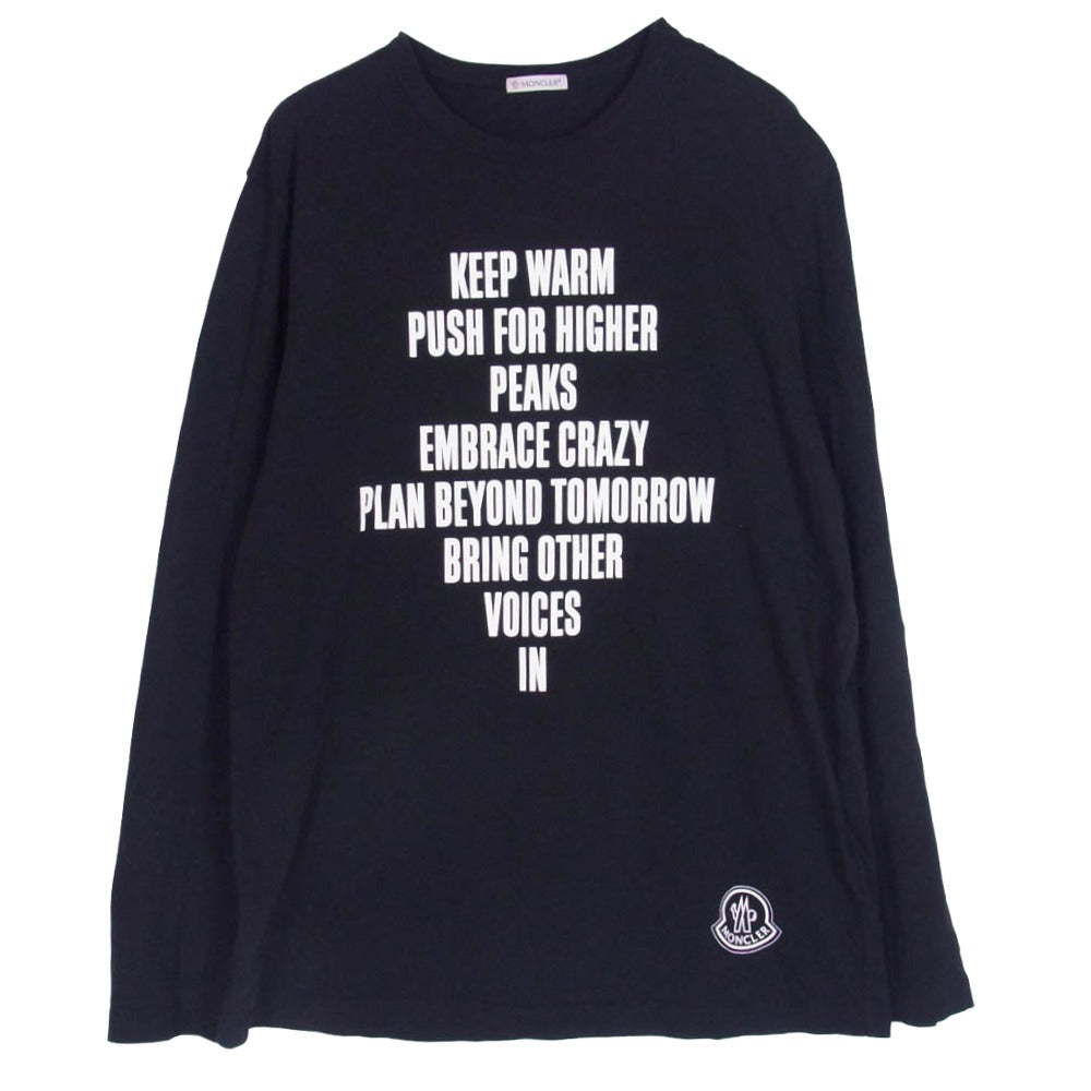 MONCLER モンクレール 21AW G20918D00012 8390T モンクレールジャパンタグ レタリングプリント 長袖カットソー ブラック系 L【中古】
