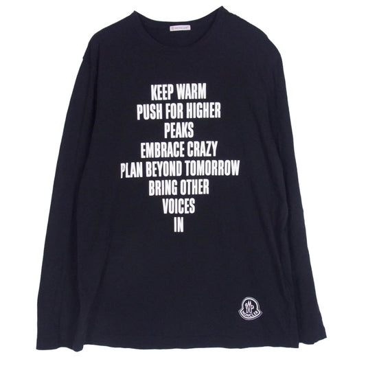 MONCLER モンクレール 21AW G20918D00012 8390T モンクレールジャパンタグ レタリングプリント 長袖カットソー ブラック系 L【中古】
