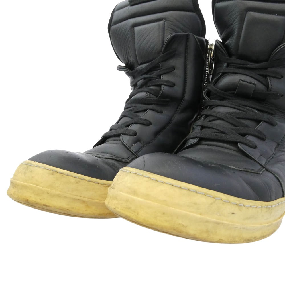 Rick Owens リックオウエンス GEOBASKET ジオバスケット レザーハイカットスニーカー ブラック系 41【中古】