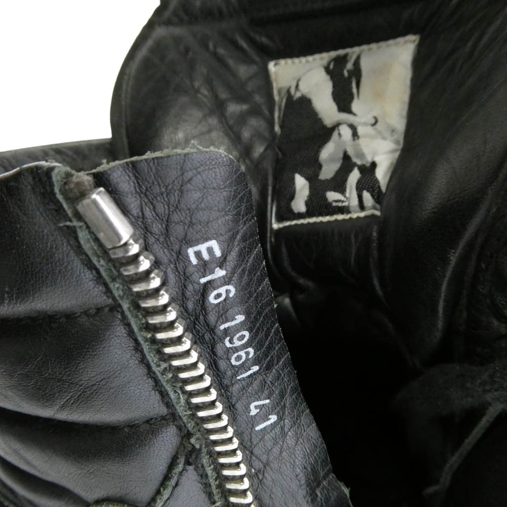 Rick Owens リックオウエンス GEOBASKET ジオバスケット レザーハイカットスニーカー ブラック系 41【中古】