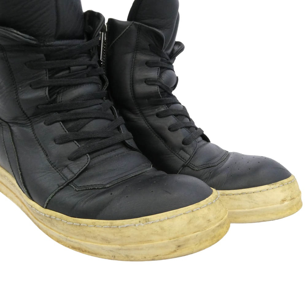 Rick Owens リックオウエンス GEOBASKET ジオバスケット レザーハイカットスニーカー ブラック系 41【中古】