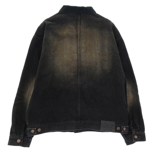 Supreme シュプリーム 25AW Distressed Selvedge Trucker Jacket Washed Black ディストレスト セルビッジ ウォッシュドブラック トラッカー デニム ジャケット ブラック系 L【極上美品】【中古】