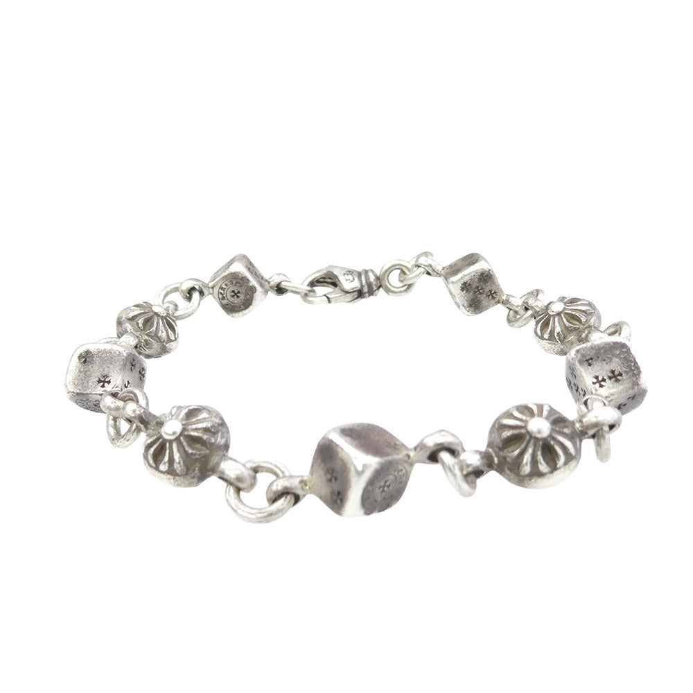 CHROME HEARTS クロムハーツ（原本無） DICE NO1 CRSBL 9LINK ダイス クロスボール ブレスレット シルバー系【中古】