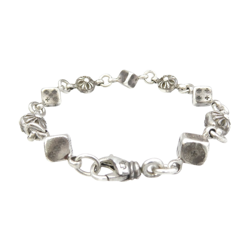 CHROME HEARTS クロムハーツ（原本無） DICE NO1 CRSBL 9LINK ダイス クロスボール ブレスレット シルバー系【中古】