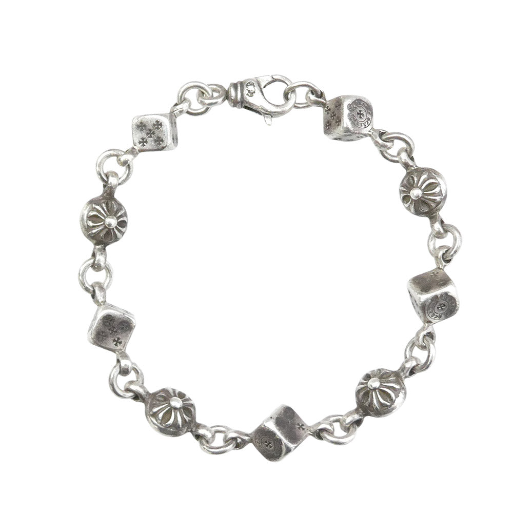 CHROME HEARTS クロムハーツ（原本無） DICE NO1 CRSBL 9LINK ダイス クロスボール ブレスレット シルバー系【中古】