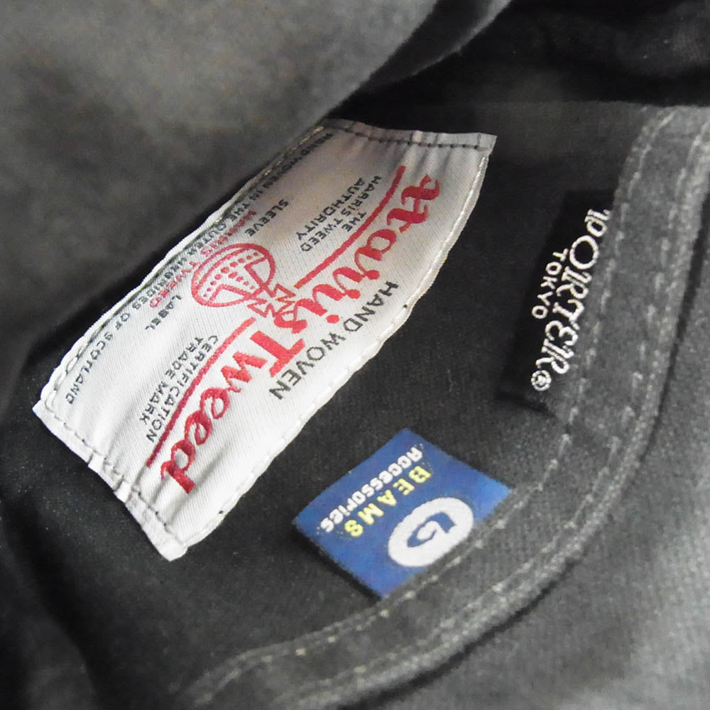 PORTER ポーター ×BEAMS×Harris Tweed ビームス×ハリスツイード 2way ショルダー バッグ ブラック系【中古】