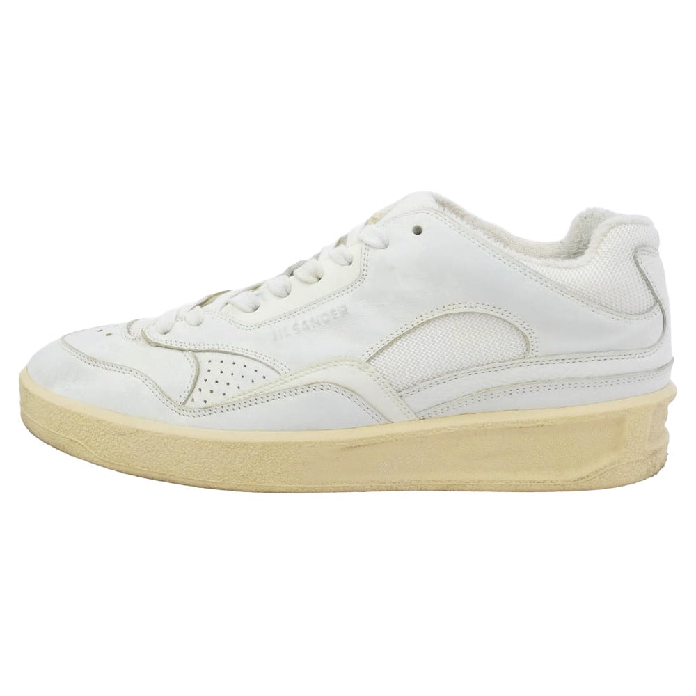 JIL SANDER ジルサンダー レザー ローカット スニーカー ホワイト系 ベージュ系 43【中古】
