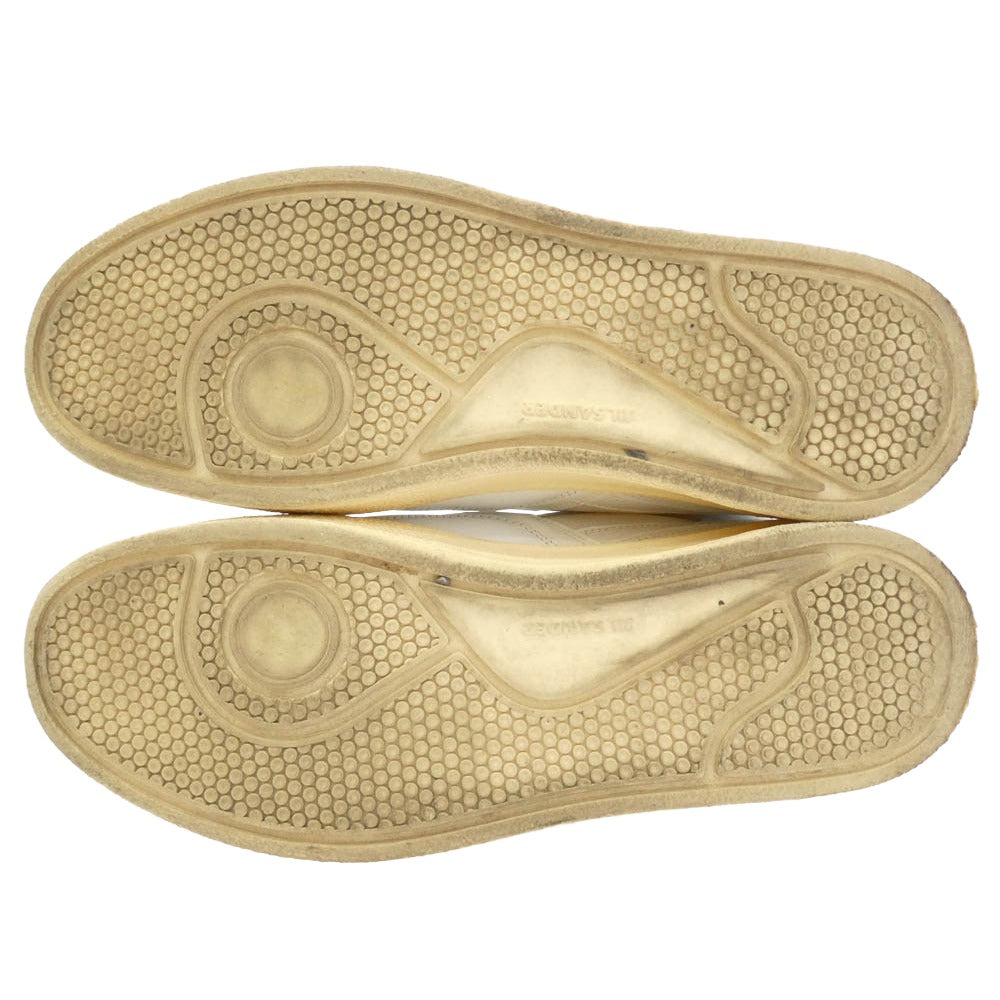 JIL SANDER ジルサンダー レザー ローカット スニーカー ホワイト系 ベージュ系 43【中古】