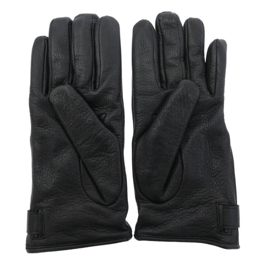 CHROME HEARTS クロムハーツ（原本無） DGR ZIP GROVE ダガージップ ディアスキン 裏地カシミヤ レザーグローブ 手袋 ブラック系 8.5【中古】