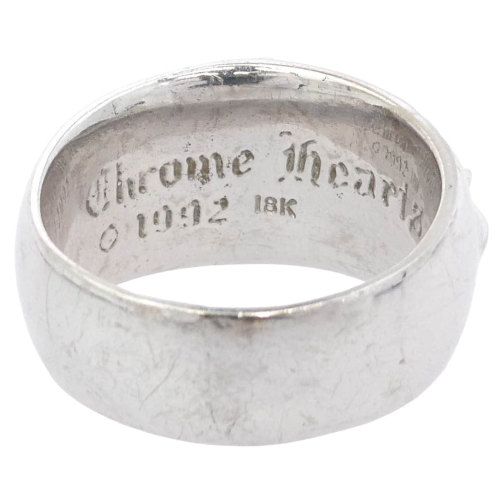 CHROME HEARTS クロムハーツ（原本無） 18KWG FLRL CRS ホワイトゴールド フローラルクロスリング パヴェダイヤ シルバー系 21.5号【中古】
