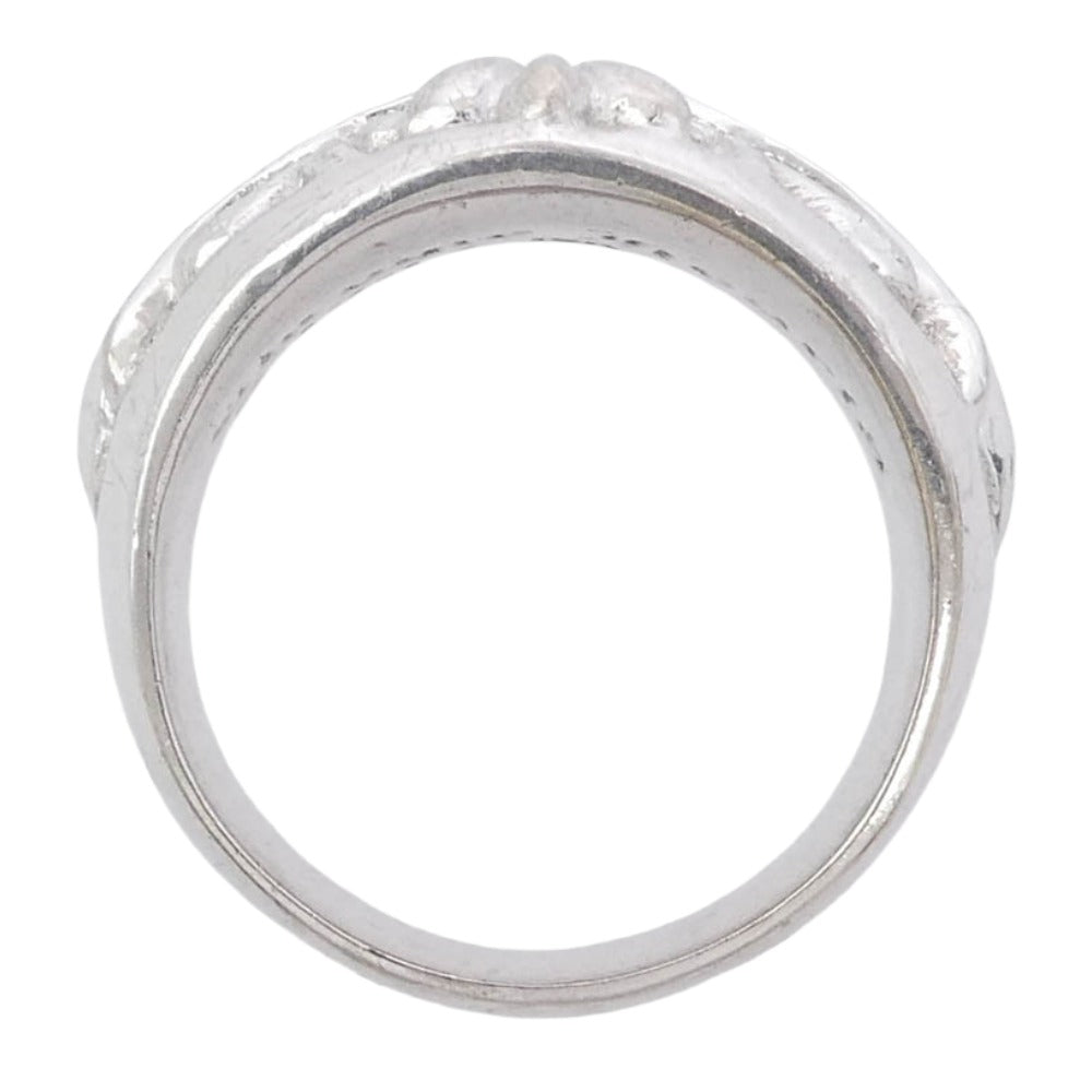 CHROME HEARTS クロムハーツ（原本無） 18KWG FLRL CRS ホワイトゴールド フローラルクロスリング パヴェダイヤ シルバー系 21.5号【中古】
