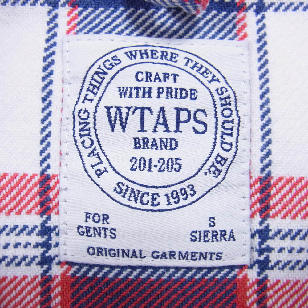 WTAPS ダブルタップス 16SS 161GWDT-SHM04 UNION LS/01 ユニオン チェック 長袖 ネルシャツ レッド系 S【中古】