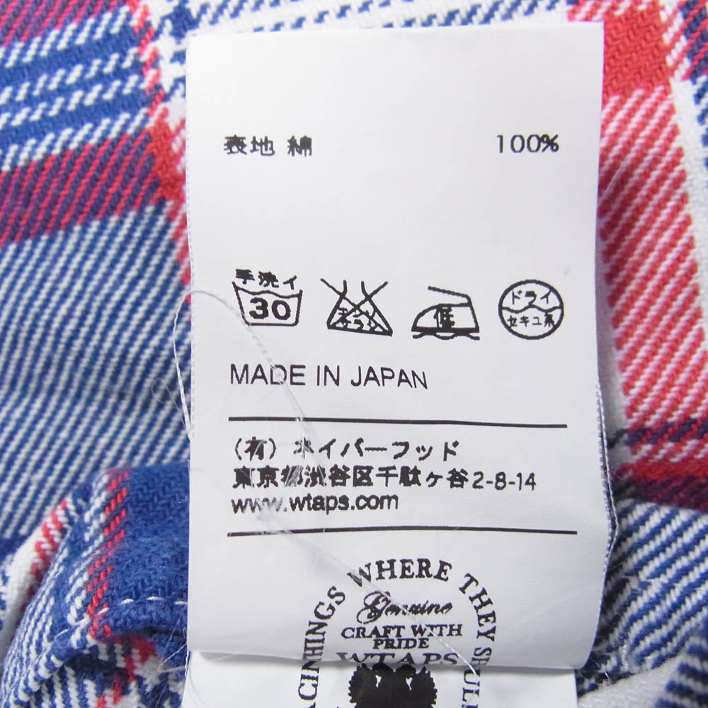 WTAPS ダブルタップス 16SS 161GWDT-SHM04 UNION LS/01 ユニオン チェック 長袖 ネルシャツ レッド系 S【中古】