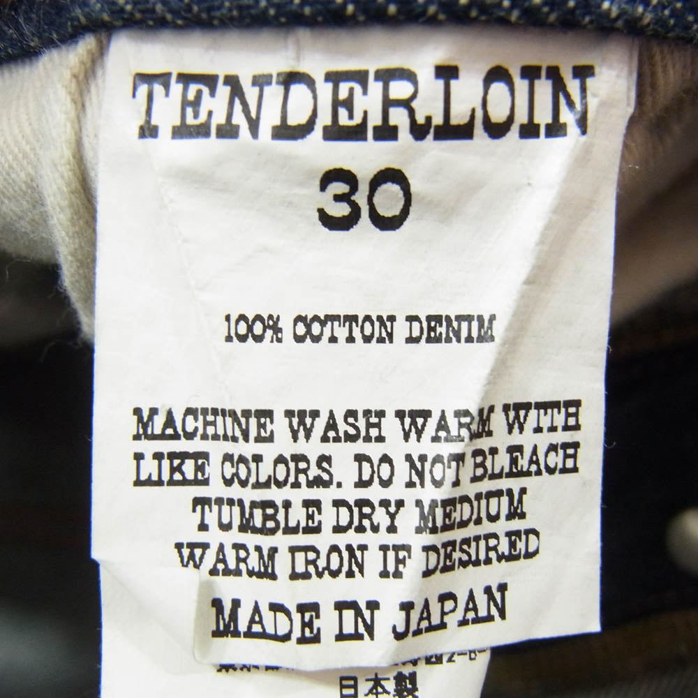 TENDERLOIN テンダーロイン XXX DENIM PNT ボタンフライ ジーンズ デニムパンツ W30 インディゴブルー系 30【中古】