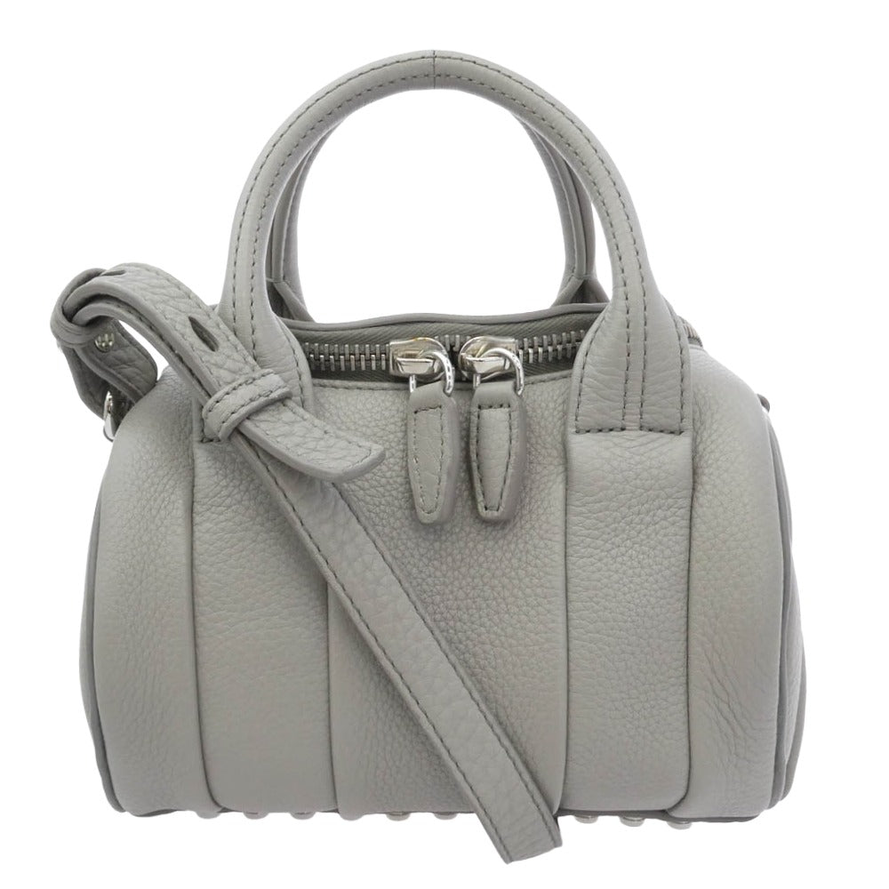 Alexander Wang アレキサンダーワン pebbled Lambskin bag 2WAY ラムスキン ショルダー バッグ グレー系【中古】