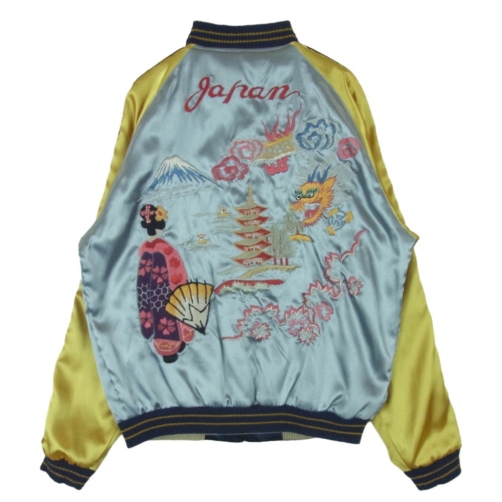 TAILOR TOYO テイラー東洋 TT11283 YOKOTA スカル リーバーシブル スカジャン ジャケット ネイビー系 シルバー系 S【中古】