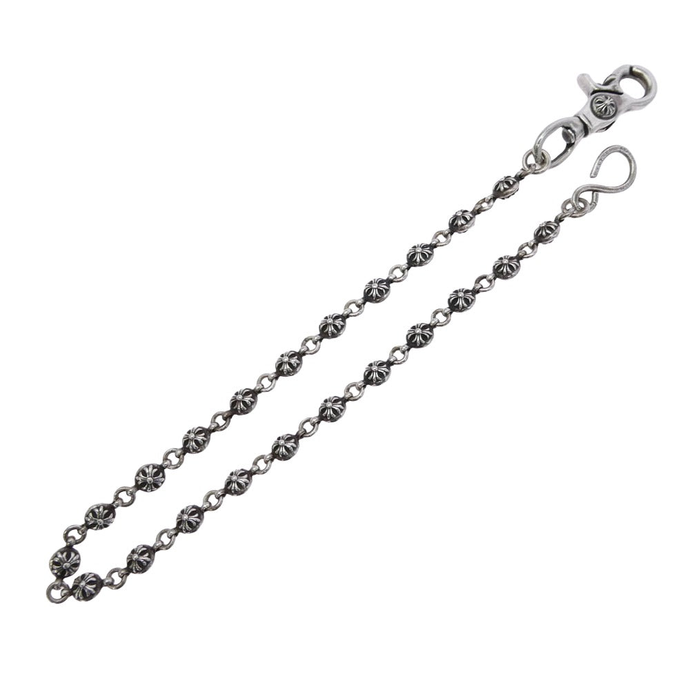 CHROME HEARTS クロムハーツ（原本無） 2BALL LONG-S 1クリップ ロング ＃2 クロスボール ウォレットチェーン シルバー系【中古】