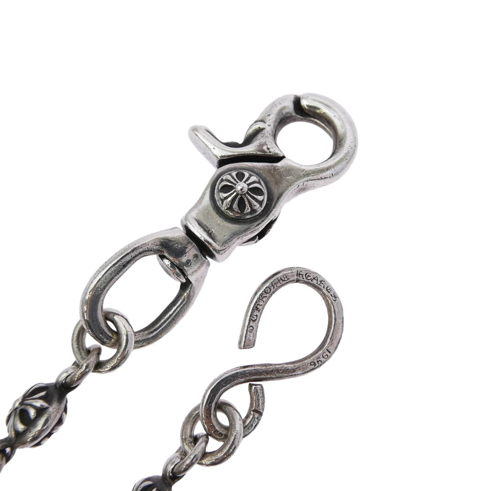 CHROME HEARTS クロムハーツ（原本無） 2BALL LONG-S 1クリップ ロング ＃2 クロスボール ウォレットチェーン シルバー系【中古】